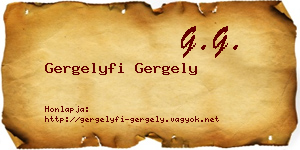 Gergelyfi Gergely névjegykártya